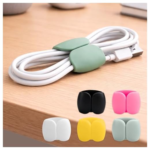 Cable Organizer Set for Data Cords, 5 Pack Random Color Cable Management Clips for Home and Office Use
