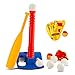 Tee-Ball Sport Set - 6 Balls and 1 Soft Ball with Bat & Glove to Develop Baseball & Softball Skills - Primary Color Set for Kids in Carry Case