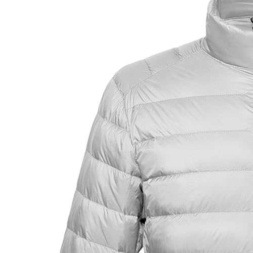 Veste matelassée légère et imperméable au design argenté avec col montant