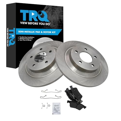 Image of TRQ Rear Brake Pad and Rotor Set Semi Metallic Rotors | For 2007-2015 Mazda 5
