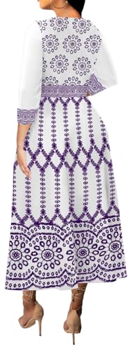 Image of VisiChenup African Print Dress for Women Casual Midi Dress