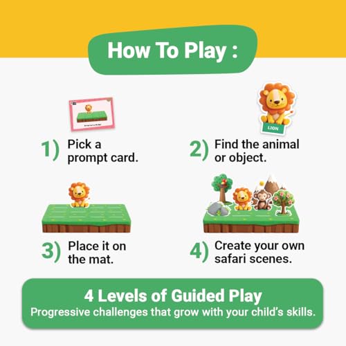 Image of GiniMini Safari 3D Puzzle Game for Toddlers 2+ | Montessori Educational Scene Builder with Animals | 45+ Pieces | Screen-Free Learning Toy for Preschool Kids