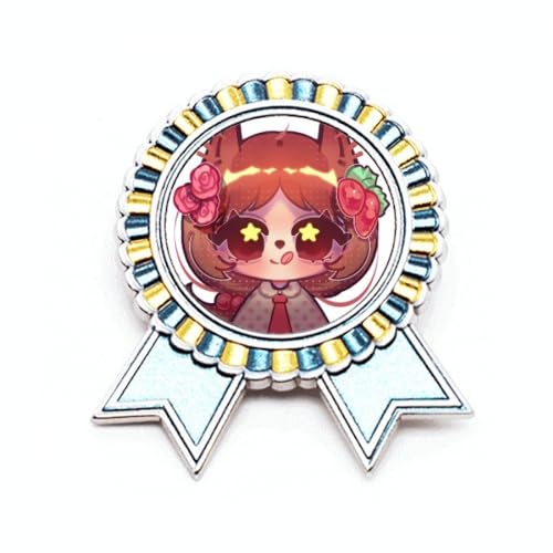 Broche écureuil et roses en métal taille M pour femme