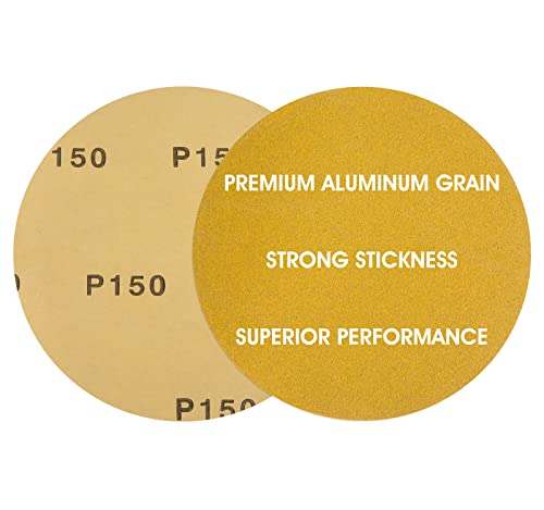 MIDO PROFESSIONAL ABRASIVE Gold PSA Sandpaper 6 Inch 100 PCS Sanding Discs 150 Grit Self Adhesive Stickyback Sandpaper Roll Aluminum Oxide Adhesive Backed for Wood, Metal, and Car Paint by MIDO Professional Abrasive - Image 4