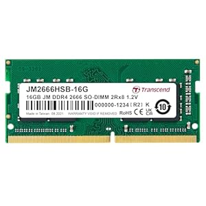 Transcend JM2666HSB-16G 16GB DDR4 2666 MHz Arbeitsspeicher Module (16 GB, DDR4, 2666 MHz, SO-DIMM)