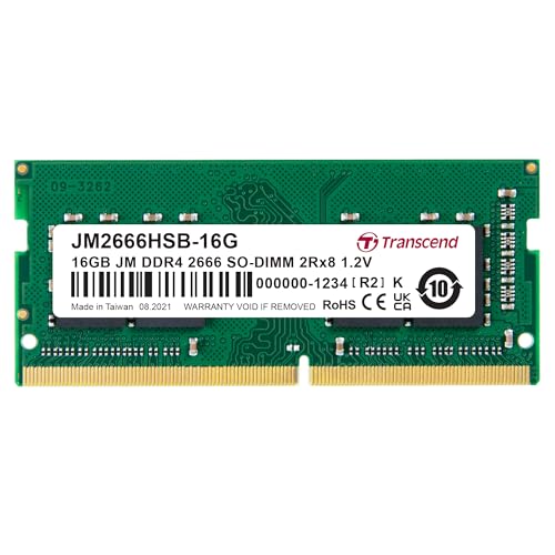 Transcend m[gPCp PC4-21300(DDR4-2666) 16GB 1.2V 260pin SO-DIMM 2Rx8 CL19 ۏ JM2666HSB-16G