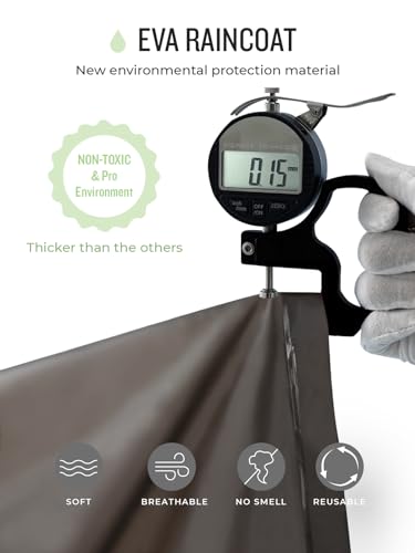 MOCOTONO Reusable Thicken EVA Rain Ponchos for Adults (1 Pack)- Extra Long Rain Jackets Raincoats for Men Women (Black,Plus Size)