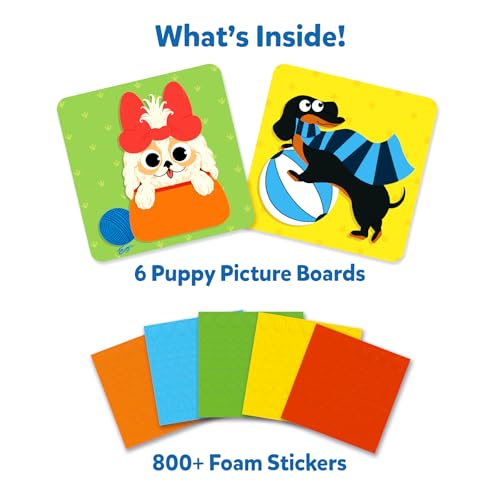 Image of Skillmatics Foam Sticker Art Activity - Puppies, Mess-Free Fun for Kids, 800+ 3D Foam Stickers, DIY Felt Craft Kits, Gifts for Girls & Boys Ages 3, 4, 5, 6, 7