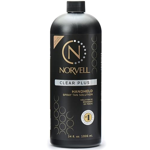Norvell Premium Spray Tan Solution Clear Plus 1 liter – Professional Sunless Tanning Formula for Natural Bronze Glow, Streak Free, Fast Drying, Long Lasting Color