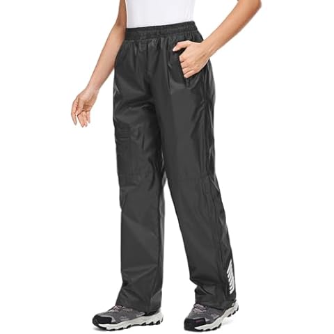 Women's Rain Pants Waterproof Hiking Pants Windproof Lightweight Rain Over Pants for Outdoor Golf Fishing Rainy Day,2090,Black,XL Cover
