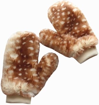 Deer Leg Warmers Furry Fur Deer Print Leg Warmer For Women Cute Animal Thicken Legwarmers For Girls
