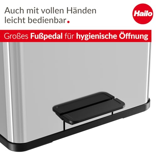 Doppel-Mülleimer Hailo Öko duo Plus L Tret-Mülltrenner mit 2-Fach Abfalltrennung
