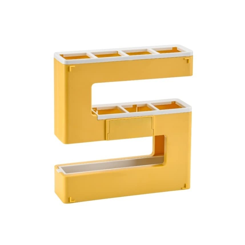 Soporte para paraguas de pared con diseño creativo y organizador extraíble amarillo para entrada