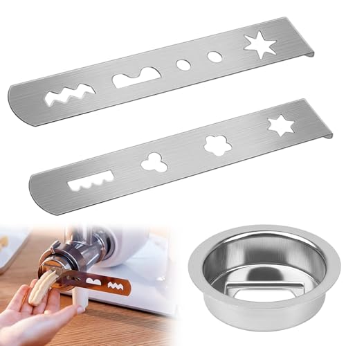 argtnayk 3 piezas accesorios de acero inoxidable, picadora de carne con hoja afilada y resistente, picadora manual compatible con anillo de conexión, moldes galletas 8 formas para repostería casera