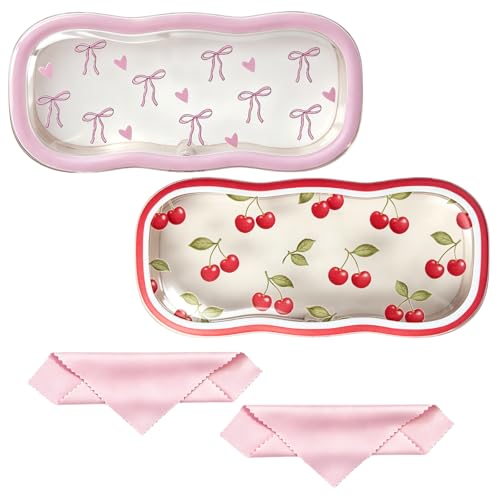 Image of Glasses Case Hard Shell, Clear Eyeglass Case, Cute Holder for Sunglasses and Reading Glasses
