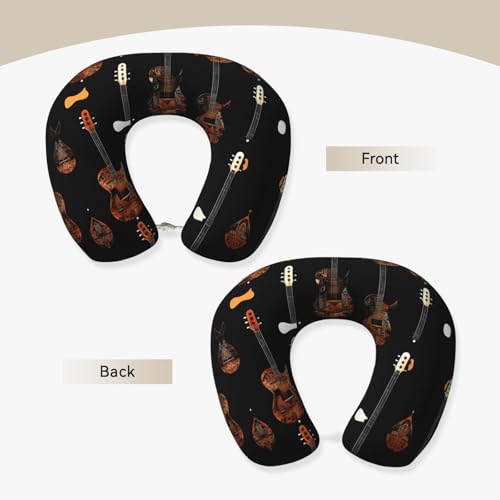 Almohada cervical poliéster negra para viaje miniatura 3