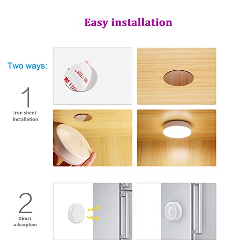 Rechargeable Motion Sensor Light 1000Mah Led Puck Lights, Stick Anywhere Light, Cordless Closet Light, Automatic Under Cabinet Lighting For Counter,Pantry,Wardrobe,Hallway,Stairs,Warm White 3 Pack #TOP5