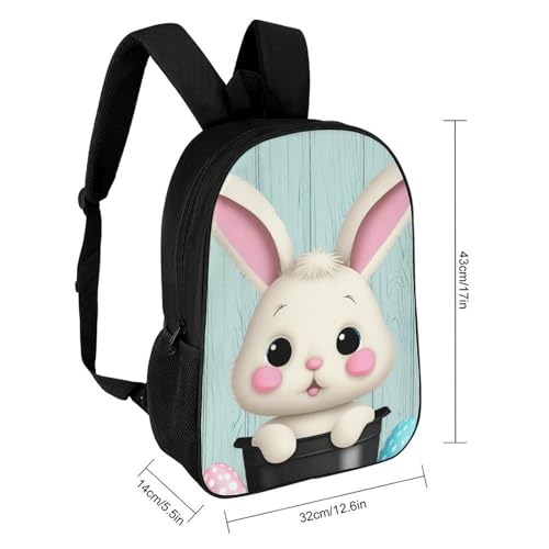 Womens Blue Wooden Easter Eggs Bunny Rabbit Backpack, Fashion Comfort Shoulder Bag for Travel, Reusable Spacious Soft Backpacks for Climbing, Shopping2
