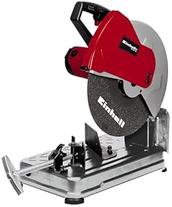 Einhell TC-MC 355 Metal Cutting Saw 2300W Chop Saw with Cutting Disc, Soft Start, Adjustable Height Stop, Clamping Mechanism with Quick-Release Lock Bench Type Cross Cut Saw, Red, 355 mm