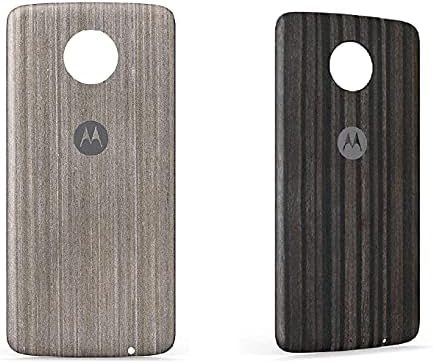 Moto Mod Style Shell for Motorola Moto Z4 – Z3 Play – Z3 – Z2 Force – Z2 Play – Z Play – Z Force – z Droid case Cover Back Plane (Silver Oak Wood and Charcoal Ashwood)
