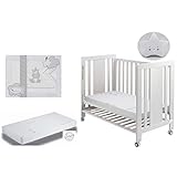 Cuna Moonet Premiun con Colchón, Sábanas de Cuna Unicornio