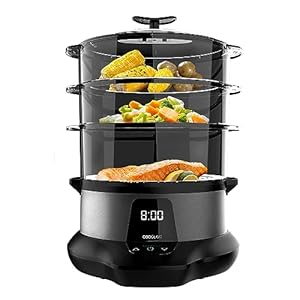 Cecotec Vaporiera Elettrica VapoVita 3000 Pro. Cucina a Vapore e Conserva Nutrienti e Vitamine. 1000 W, Digitale, Capacità 1 L, 3 Contenitori, Componenti Non Elettrici Lavabili in Lavastoviglie.