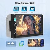 OiLiehu Double Din Car Stereo, 7" Car Radio 2 Din with Touchscreen, MP5 Multimedia Player with Mirror Link, Bluetooth, FM, USB, AUX, EQ, SWC, TF-Port, Backup Camera, 2 Din Frame - Image 2