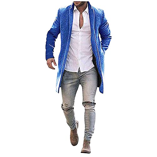 Gabardina de negocios de lana para hombre con cuello de solapa premium