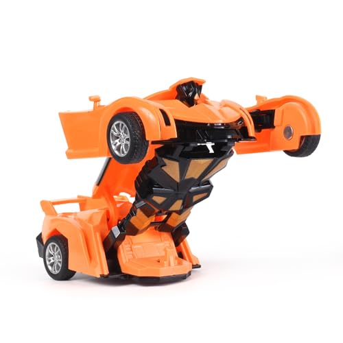 Image of Amazon Brand - Jam & Honey Transforming Action Figure Car | Robot to Car Transforming Toy | Dash to Transform | Ideal for Kids & Collectors | Pack of 2