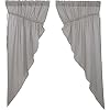 VHC Brands Burlap Dove Grey Farmhouse Curtains Prairie Short Panel Set of 2 63x36x18