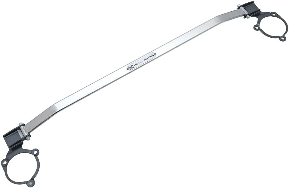 Megan Racing MR-SB-HYE11FU-1P Steel/Aluminum Polish Front Upper Race Spec Strut Tower Brace Bar