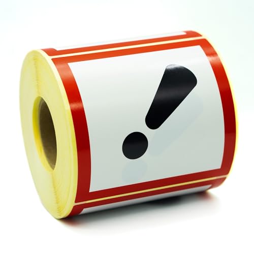 MD Labels Gefahrgutetiketten GHS 07 Gesundheitsschädlich 100x100 mm 500 Stück- GHS Aufkleber für Gefahrstoffkennzeichnung