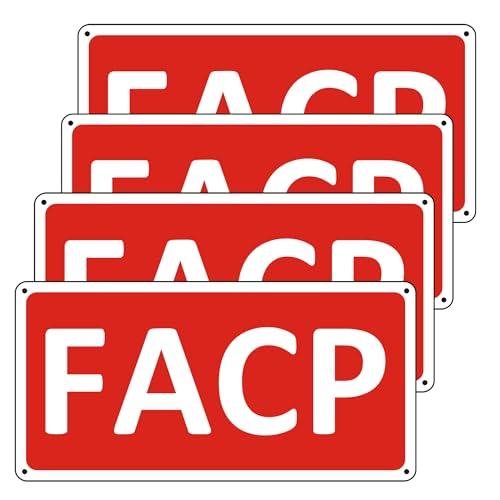 (4 Pack) Fire Alarm Control Panel Signs, 12x6 Aluminum Red