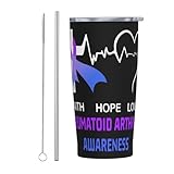 ARESU Rheumatoid Arthritis Awareness 20oz Insulated Coffee Mug With Lid...