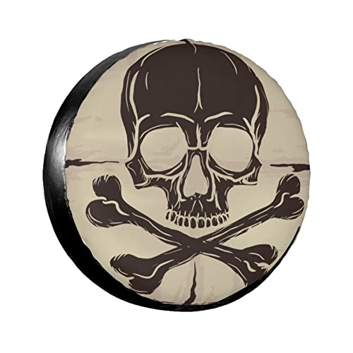 Housse de pneu de voiture de rechange - Motif tête de mort - Étanche et anti-poussière - 40,6 cm Cover