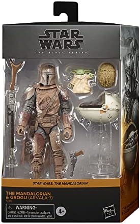 Star Wars The Black Series The Mandalorian and Grogu (Arvala-7) Toys 15-Cm-Scale The Mandalorian Action Figures, Kids Ages 4 and Up