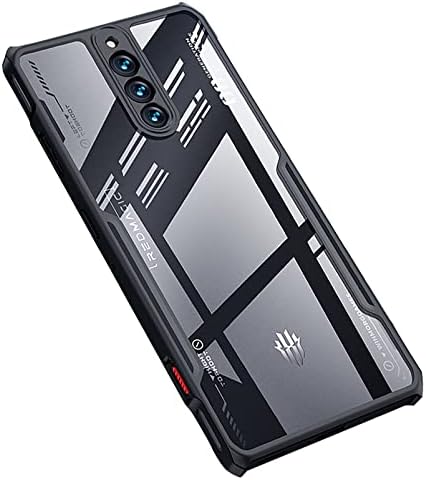 GIOPUEY Case for Nubia Red Magic 7 Pro / 7S Pro Transparent Hard PC + Soft Silicone TPU Assembly Cover with Shock Absorption Non-Slip Slim Phone Case ( Transparent