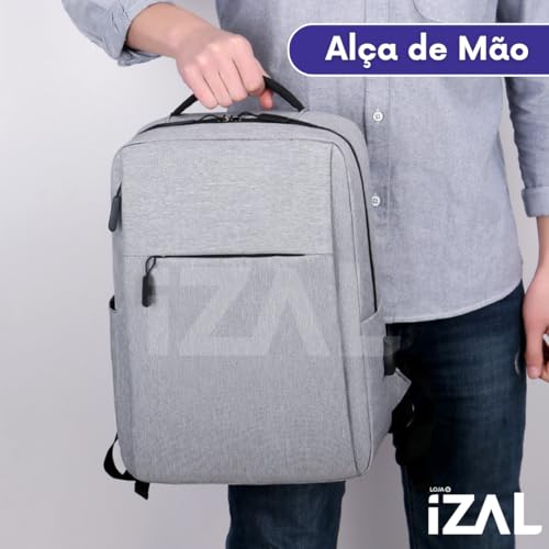 Mochila Executiva Impermeável Unissex com Porta USB Para Notebook - Cor Preta, Leve, Espaçosa e Conf