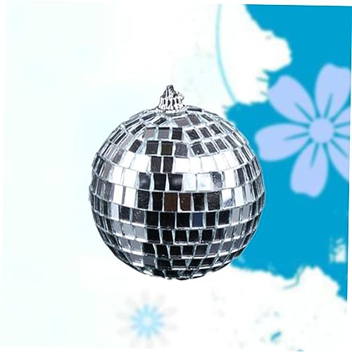 Bola espejada plateada para fiestas, bodas, Navidad y festivales musicales, 1 unidad miniatura 2
