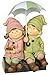 Produktbild dekojohnson Deko-Figur Kinder-Paar auf Bank sitzend mit Metall-Regenschirm Sommerdeko Frühjahrsdeko Sommerkinder für Innen Außen 20x32cm groß