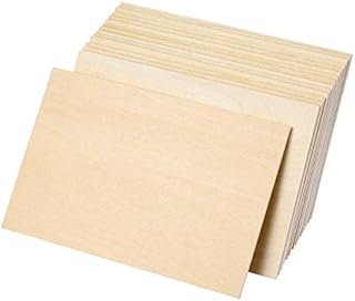 EXCEART 15PCS Wood Pieces for Crafts DIY Unfinished Wooden Basswood Craft Board for Handicraft Educational Building