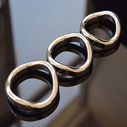 ペニスリング スチール ペニすリング cock ring 304金属 男性用 ボンテージ 拘束リング ベアリングト ボール ストレッチャー ステンレス鋼 トレーニング 男性の貞操デバイス M(45mm) - 画像3