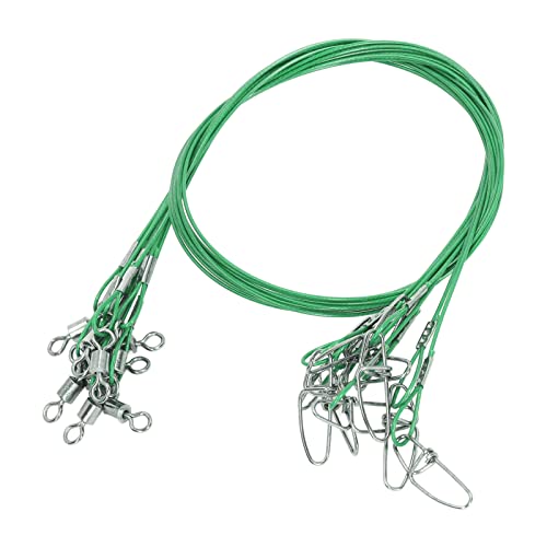 Fishing Wire Rigs Leaders, Fishing Line Leaders 10Pcs High Carbon Steel High Strength For River (Green) #TOP2