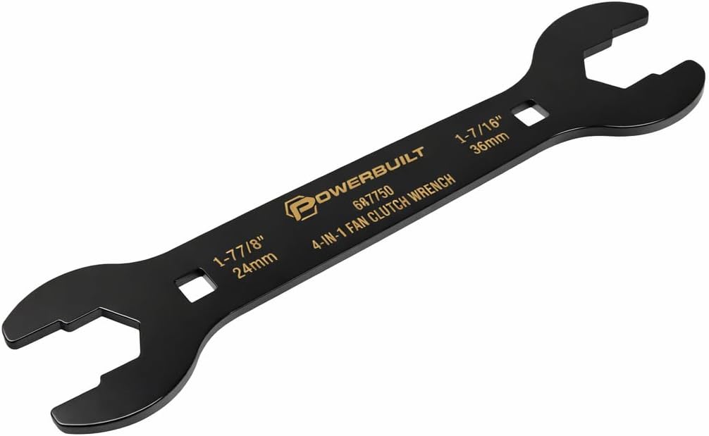 Powerbuilt 4-in-1 Universal Fan Clutch Wrench, For use with Ford, GM and Dodge Vehicles, 32mm 36mm 39mm 47mm Fan Clutch Wrench - 647750