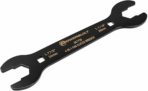 Powerbuilt Llave de embrague de ventilador universal 4 en 1, para uso con vehículos Ford, GM y Dodge, llave de embrague de ventilador de 1.260 in