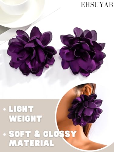 Statement Stud Earrings, Oversized 3D Flower, Lightweight Dress Up3