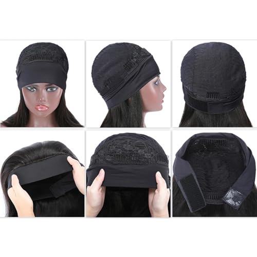 Image of Celiarita Headband Wig Human Hair Body Wave 20 Inch Glueless None Lace Front Wigs Machine Made Half Wigs for Black Women Body Wave Headband Wigs Human Hair Natural Color