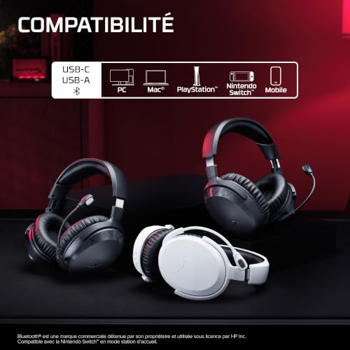 Casque gaming HyperX Cloud Stinger 3 Bluetooth sans fil avec micro coussinets mémoire de forme - vue 2