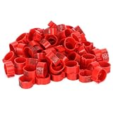 Studyies Tauben-Beinbänder, einfach zu bedienender Vogel-Clip-Ring für Tauben (10 mm rot mit Wortring)