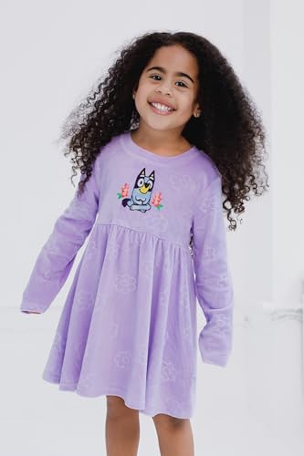 Bluey Girls Velour Skater Dress Toddler to Big Kid Sizes (2T - 10-12)3